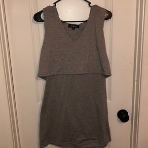 Grey sleeveless hooded dress - size large